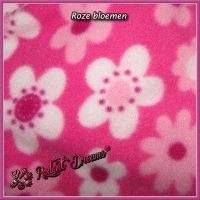 Fleece met motief, kies hier uw kleur  <br />- Roze bloemen